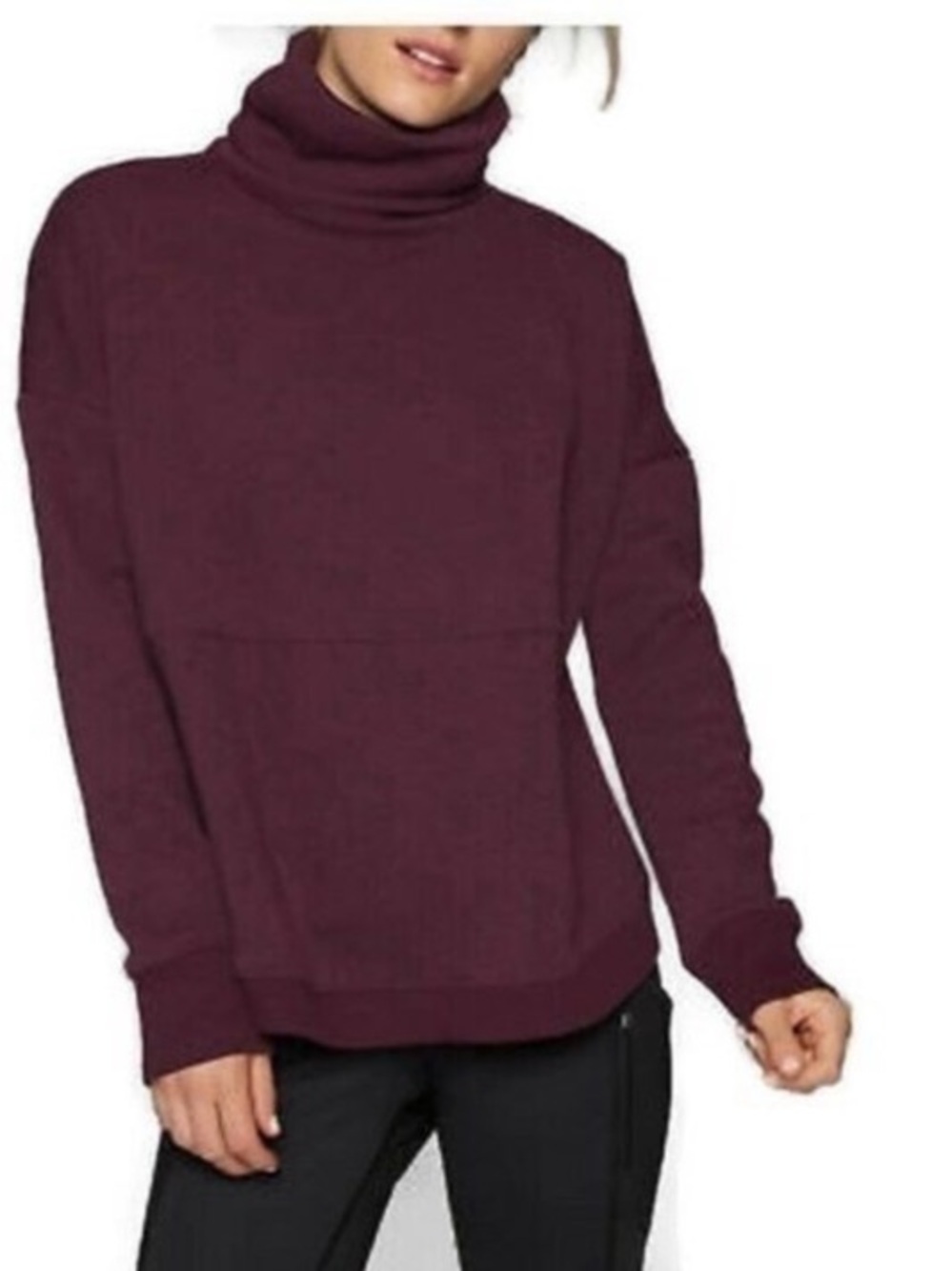 Athleta Cozy Karma Funnel Neck Sweatshirt in Plum Purple Size XS